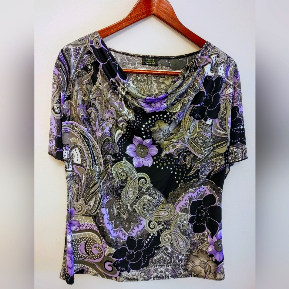 Kohl's Paisley Flutter Sleeve Top